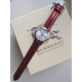 Burberry The City Silver Dial Red Strap Watch for Women - BU9232 Authentic Buy Shop Now