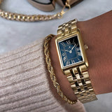 Michael Kors Emery Pave Analog Green Dial Gold Steel Strap Watch for Women - MK4742 Authentic Buy Shop Now