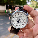 Guess Delancy Quartz White Dial Brown Leather Strap Watch For Men - W0870G1 Authentic Buy Shop Now