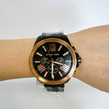 Michael Kors Wren Chronograph Black Dial Black Steel Strap Watch For Men - MK8933 Authentic Buy Shop Now