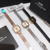 Coach Black Square Dial Black Leather Strap Watch for Women - 14503695 Authentic Buy Shop Now