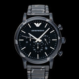 Emporio Armani Luigi Chronograph Black Dial Black Steep Strap Watch For Men - AR11045 Authentic Buy Shop Now