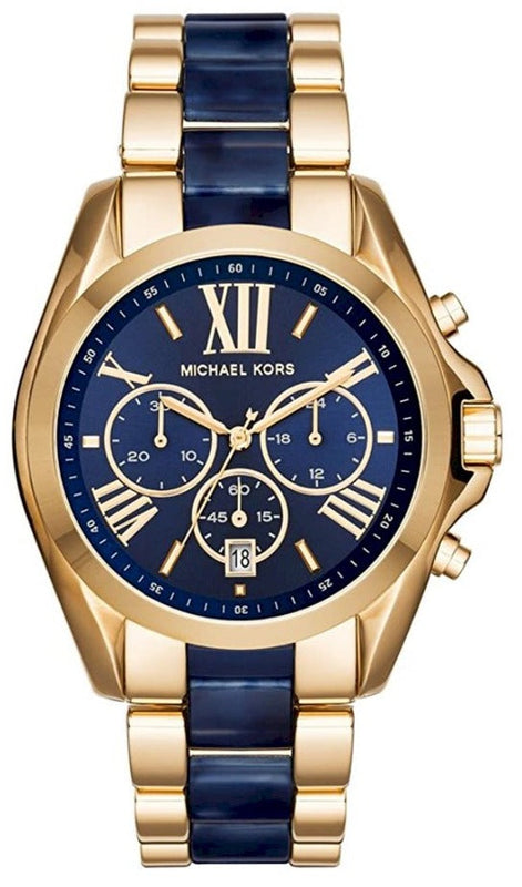 Michael Kors Bradshaw Navy Blue Dial Two Tone Steel Strap Watch for Women - MK6268 Authentic Buy Shop Now