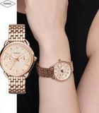 Fossil Tailor Rose Gold Dial Rose Gold Stainless Steel Strap Watch for Women - ES3713 Authentic Buy Shop Now