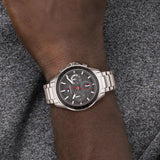 Tommy Hilfiger Aiden Chronograph Grey Dial Silver Steel Strap Watch For Men - 1791857 Authentic Buy Shop Now