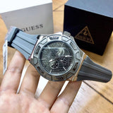 Guess Force Grey Dial Grey Rubber Strap Watch For Men - W0674G8 Authentic Buy Shop Now