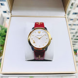 Versace Audrey Quartz Silver Dial Red Leather Strap Watch for Women - VELR00219 Authentic Buy Shop Now