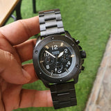 Fossil Machine Chronograph Black Dial Black Steel Strap Watch for Men - FS4927 Authentic Buy Shop Now