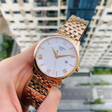 Tissot T Classic Tradition White Dial Rose Gold Steel Strap Watch For Women - T063.610.33.038.00 Authentic Buy Shop Now