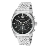 Emporio Armani Franco Black Dial Silver Steel Strap Watch For Men - AR0373 Authentic Buy Shop Now
