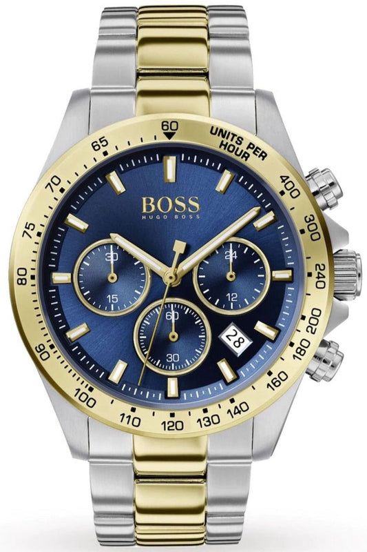 Hugo Boss Hero Blue Dial Two Tone Steel Strap Watch for Men - 1513767 Authentic Buy Shop Now