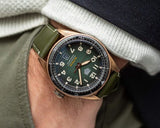 Tag Heuer Autavia Calibre 5 Automatic Olive Green Dial Green Leather Strap Watch for Men - WBE5190.FC8268 Authentic Buy Shop Now