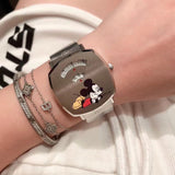 Gucci Grip Disney Mickey Mouse Gold Dial Brown Leather Strap Watch For Women - YA157420 Authentic Buy Shop Now