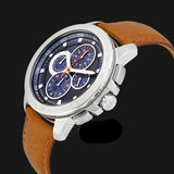 Michael Kors Ryker Chronograph Analog Blue Dial Brown Leather Strap Watch For Men - MK8518 Authentic Buy Shop Now