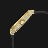 Guess Princess Crystals Gold Dial Black Silicone Strap Watch For Women - GW0439L2 Authentic Buy Shop Now