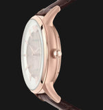 Emporio Armani Meccanico Automatic Silver Dial Brown Leather Strap Watch For Men - AR60039 Authentic Buy Shop Now