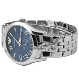 Emporio Armani Valente Chronograph Blue Dial Silver Steel Strap Watch For Men - AR1789 Authentic Buy Shop Now