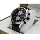 Hugo Boss Aeroliner Black Dial Black Leather Strap Watch for Men - 1512631 Authentic Buy Shop Now