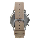 Emporio Armani Aviator Chronograph Quartz Grey Dial Beige Leather Strap Watch For Men - AR11107 Authentic Buy Shop Now