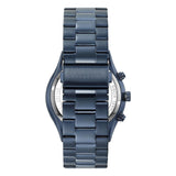 Michael Kors Slim Runway Chronograph Black Dial Blue Steel Strap Watch for Men - MK8918 Authentic Buy Shop Now