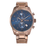 Hugo Boss Skymaster Blue Dial Brown Steel Strap Watch for Men - 1513788 Authentic Buy Shop Now