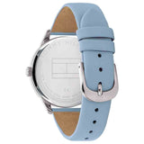 Tommy Hilfiger Brooke Silver Dial Blue Leather Strap Watch for Women - 1782023 Authentic Buy Shop Now