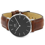 Daniel Wellington Classic Durham Black Dial Brown Leather Strap Watch For Women - DW00100142 Authentic Buy Shop Now