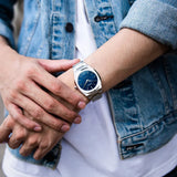 D1 Milano Ultra Thin Blue Dial Silver Steel Watch for Men - D1-UTBJ03 Authentic Buy Shop Now