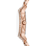 Michael Kors Sage Three-Hand Mother of Pearl White Dial Rose Gold Steel Strap Watch for Women - MK4806 Authentic Buy Shop Now