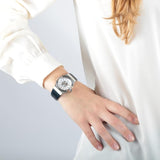 Maserati Potenza Diamonds Silver Dial Blue Leather Strap Watch For Women - R8851108502 Authentic Buy Shop Now