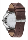 Tommy Hilfiger Deacon White Dial Brown Leather Strap Watch for Men - 1791550 Authentic Buy Shop Now