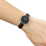 Daniel Wellington Classic Petite Bristol Black Dial Brown Leather Strap Watch For Women - DW00100233 Authentic Buy Shop Now