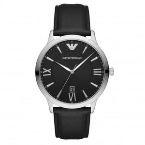 Emporio Armani Giovanni Analog Black Dial Black Leather Strap Watch For Men - AR11210 Authentic Buy Shop Now