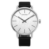 Calvin Klein Even White Dial Black Leather Strap Watch for Women - K7B211C6 Authentic Buy Shop Now