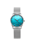 Gucci G-Timeless Turquoise Mother of Pearl Dial Silver Mesh Bracelet Watch For Women - YA126582 Authentic Buy Shop Now