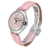 Cartier Ballon Bleu De Cartier Pink Dial Pink Leather Strap Watch for Women - WSBB0007 Authentic Buy Shop Now