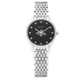 Gucci G Timeless Quartz Black Dial Silver Steel Strap Watch For Women - YA1265020 Authentic Buy Shop Now