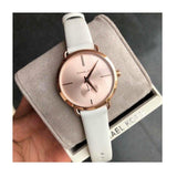 Michael Kors Portia Rose Gold Dial White Leather Strap Watch For Women - MK2660 Authentic Buy Shop Now