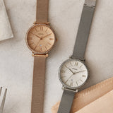 Fossil Jacqueline Quartz Rose Gold Dial Rose Gold Mesh Strap Watch for Women - ES4628 Authentic Buy Shop Now