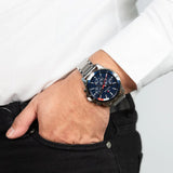 Tommy Hilfiger Mason Quartz Blue Dial Silver Steel Strap Watch for Men - 1791788 Authentic Buy Shop Now