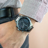 Tommy Hilfiger Trent Chronograph Grey Dial Grey Steel Strap Watch For Men - 1791806 Authentic Buy Shop Now