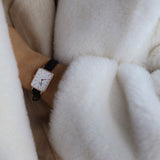 Daniel Wellington Quadro White Dial Black Leather Strap Watch For Women - DW00100434 Authentic Buy Shop Now