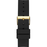 Guess Frontier Diamonds Gold Dial Black Rubber Strap Watch For Women - W1160L1 Authentic Buy Shop Now
