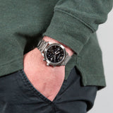 Emporio Armani Mario Chronograph Black Dial Silver Steel Strap Watch For Men - AR11241 Authentic Buy Shop Now