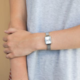 Daniel Wellington Quadro Unitone Silver Dial Silver Mesh Strap Watch For Women - DW00100486 Authentic Buy Shop Now