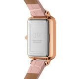 Daniel Wellington Quadro Pressed Mother of Pearl Pink Dial Pink Leather Strap Watch For Women - DW00100508 Authentic Buy Shop Now