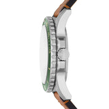 Fossil Dillinger Luggage Chronograph Green Dial Brown Leather Strap Watch for Men - FS5734 Authentic Buy Shop Now