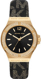Michael Kors Lennox Three Hand Black Dial Black Leather Strap Watch For Women - MK7307 Authentic Buy Shop Now