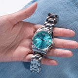 Guess Luna Quartz Blue Dial Silver Steel Strap Watch For Women - GW0308L4 Authentic Buy Shop Now
