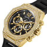 Guess Momentum Chronograph Diamonds Black Dial Black Silicone Strap Watch For Men - GW0518G2 Authentic Buy Shop Now